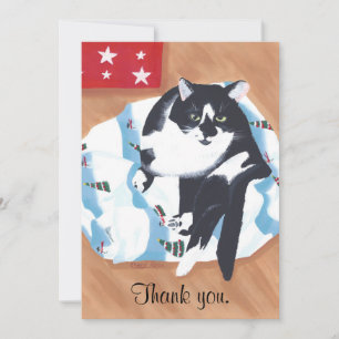 Thank you Cat Present Christmas Cards