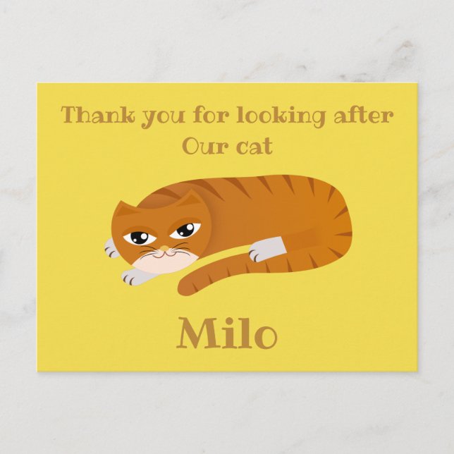 Thank you cat sitter postcard (Front)