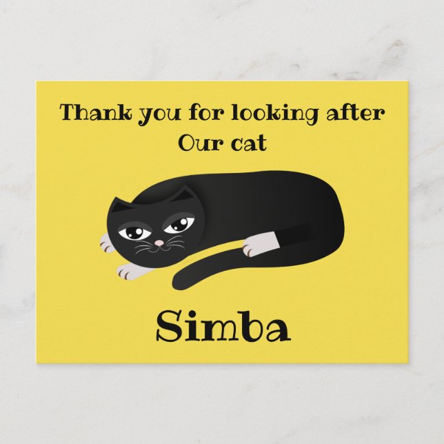 Thank you cat sitter postcard (Front)