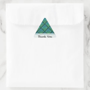 Thank You Celtic Knot - Blue Green Thank You Triangle Sticker