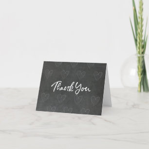 Thank You Chalk Board Design with Hearts Card