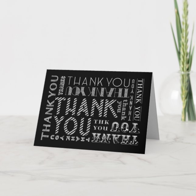 Thank You Chalk Typography Card (Colour Options) (Front)