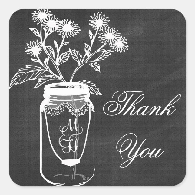 thank you chalkboard mason jar stickers (Front)