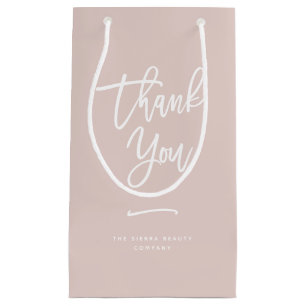 Thank You Chic Blush Custom Retail Shopping Bag