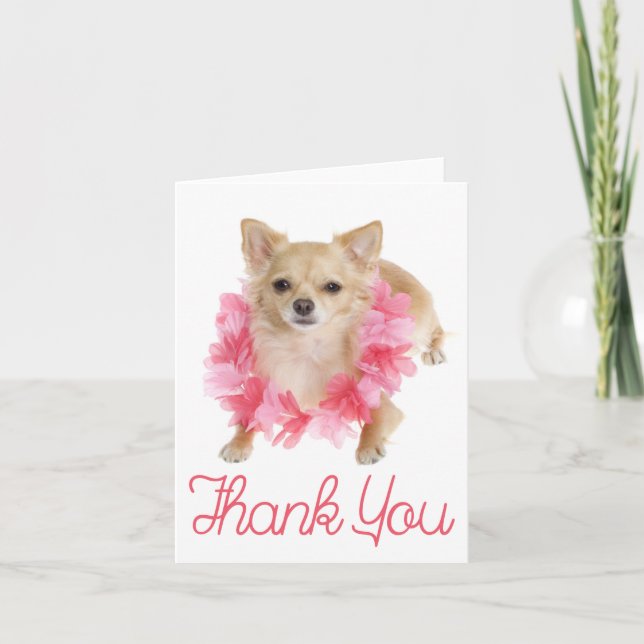 Thank You Chihuahua Puppy Dog Blank Notecard (Front)