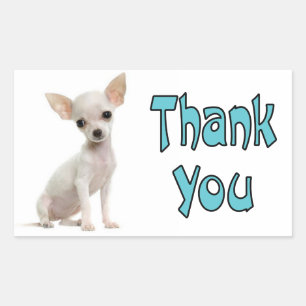 Thank You Chihuahua Puppy Dog Greeting Stickers