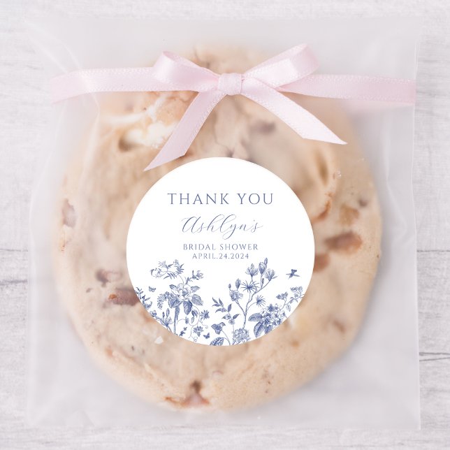 Thank You Chinoiserie Bridal Shower Sticker (Creator Uploaded)