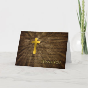 Thank You - Christian Gold Cross - John 3:16 Card