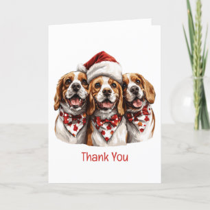 Thank You Christmas Beagle Dogs Card