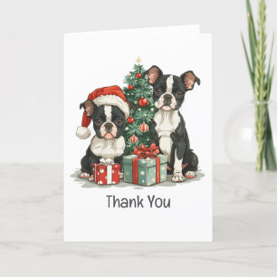 Thank You Christmas Boston Terrier Dogs