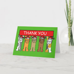 Thank you, Christmas Cats in Santa Hats. You Card