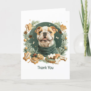 Thank You Christmas English Bulldog Card