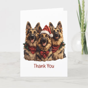 Thank You Christmas German Shepherd Dogs Card