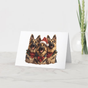 Thank You Christmas German Shepherd Dogs Card