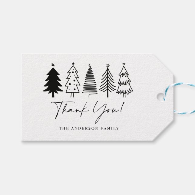 Thank You Christmas  Gift Tags (Front (Horizontal))