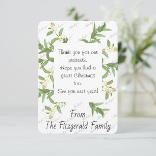 Thank You Christmas Holiday Custom Personalised Card