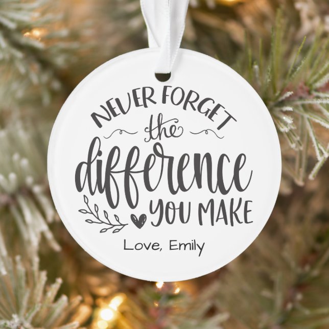 Thank You Christmas Ornament Teacher Gift Keepsake (Tree)