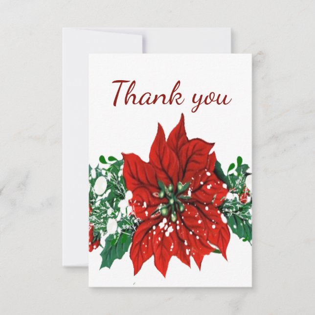 Thank You Christmas Pointsettia Flower (Front)