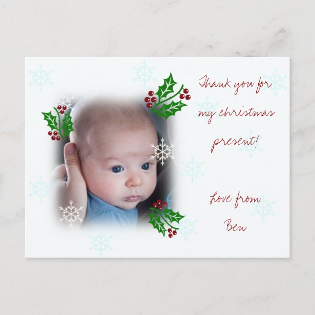 Thank you Christmas postcard (Front)