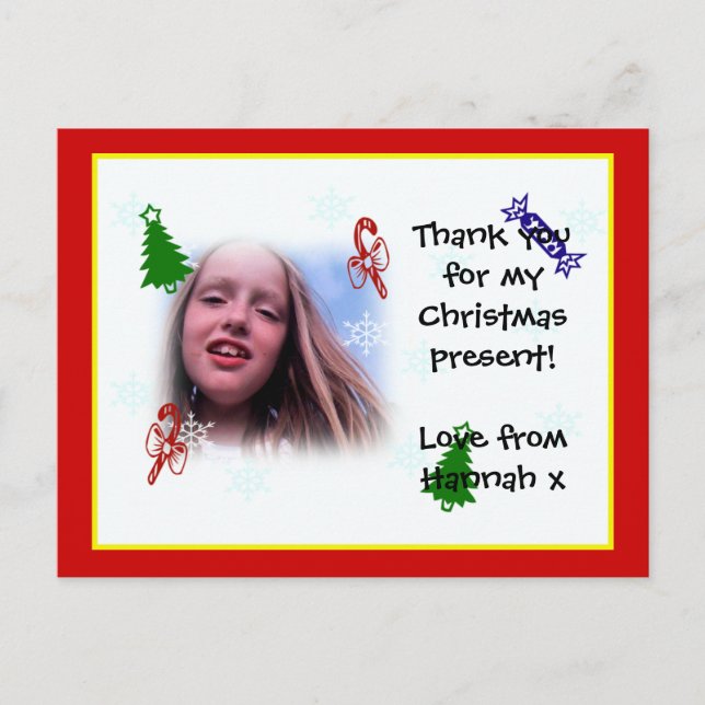 Thank you Christmas postcard (Front)