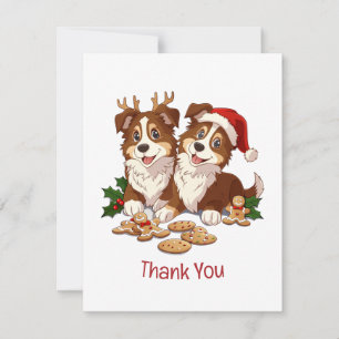 Thank You Christmas Shetland Sheepdogs Card