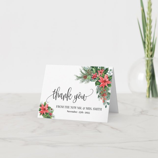 Thank you Christmas shower folded card (Front)
