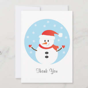 Thank You Christmas Snowman Snowflakes