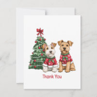 Thank You Christmas Welsh Wire Fox Terrier Dogs