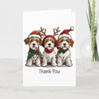 Thank You Christmas Welsh Wire Fox Terrier Dogs