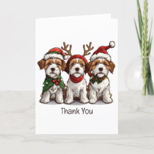 Thank You Christmas Welsh Wire Fox Terrier Dogs Card