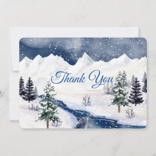 Thank You, Christmas Winter Wedding Custom Thank You Card