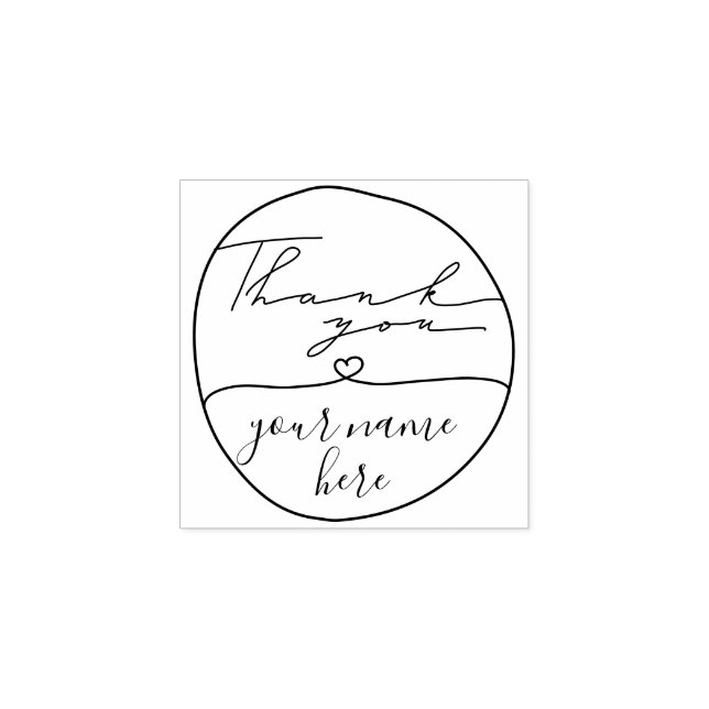 Thank you circle custom name rubber stamp (Imprint)