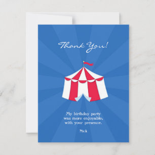 Thank You Circus Carnival Flat Card