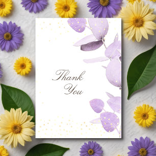 Thank You Classic Lavender Eucalyptus Glitter Card