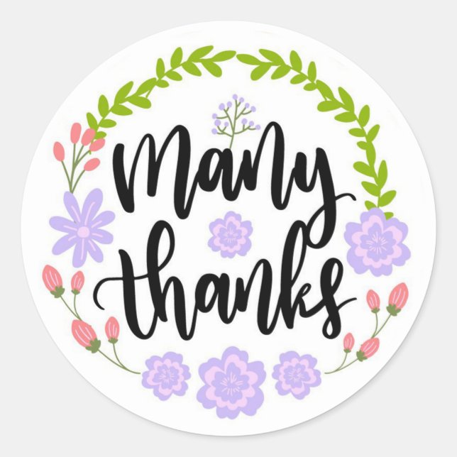 Thank You   Classic Round Sticker (Front)