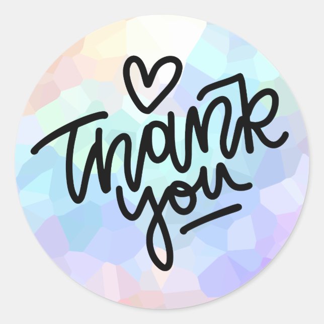 Thank you classic round sticker (Front)