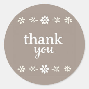thank you classic round sticker