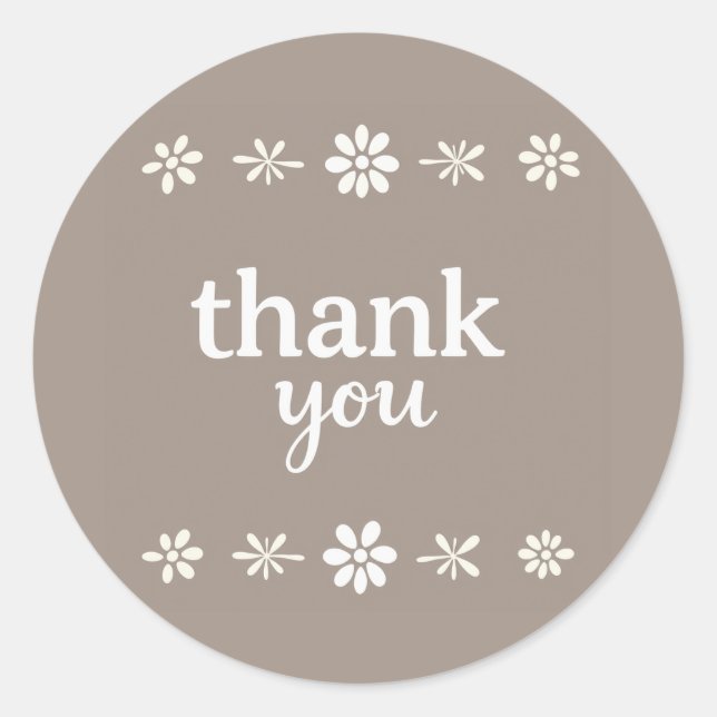thank you classic round sticker (Front)