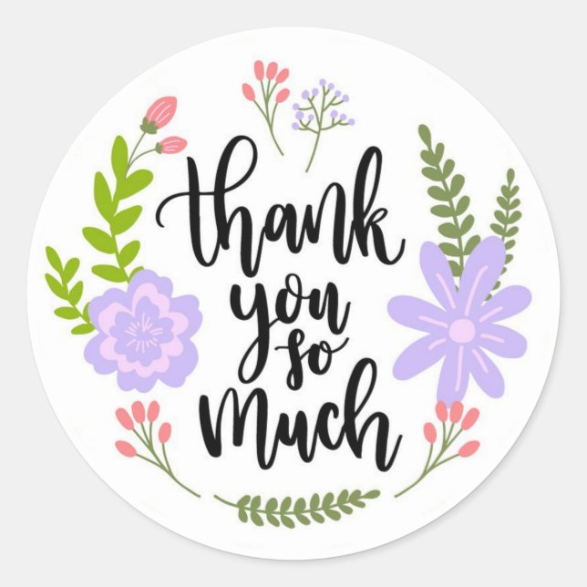 Thank You   Classic Round Sticker (Front)