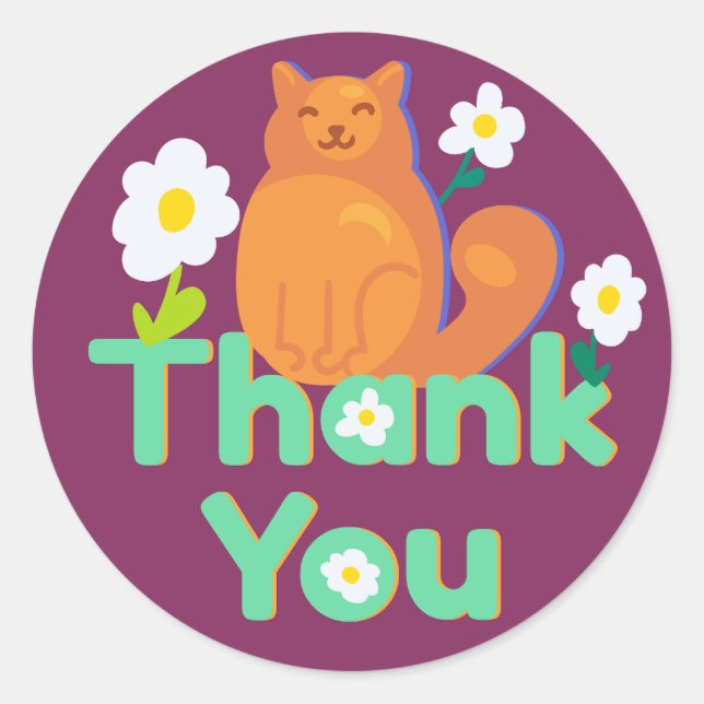 Thank You Classic Round Sticker (Front)