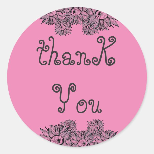 Thank You Classic Round Sticker (Front)