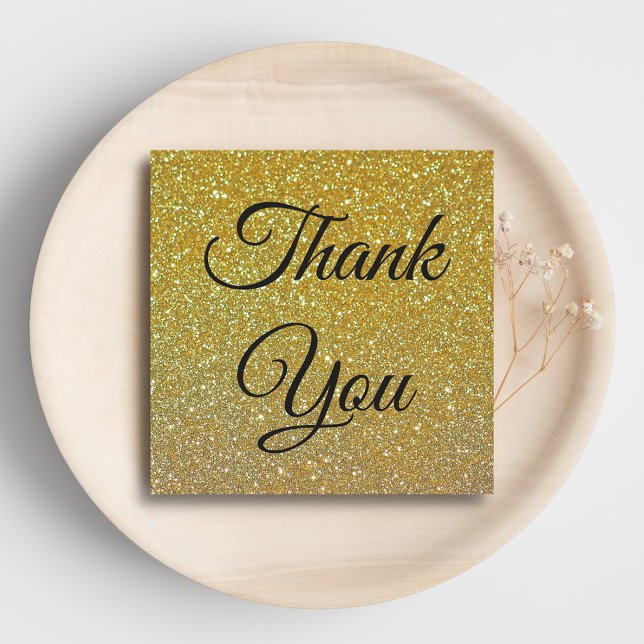 Thank you,  classic script, gold luxury glitters card (Creator Uploaded)