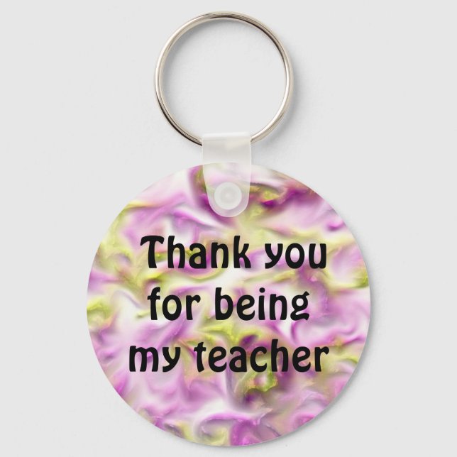 Thank You Classroom Pastel Teacher Appreciation Key Ring (Front)
