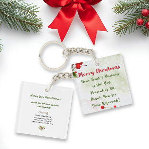 Thank you Client Promotional Referral   Christmas  Key Ring