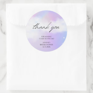 Thank you Cloud 9 Pastel Gradient Bridal Shower Classic Round Sticker