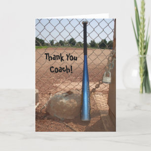 Thank You Coach baseball greeting card