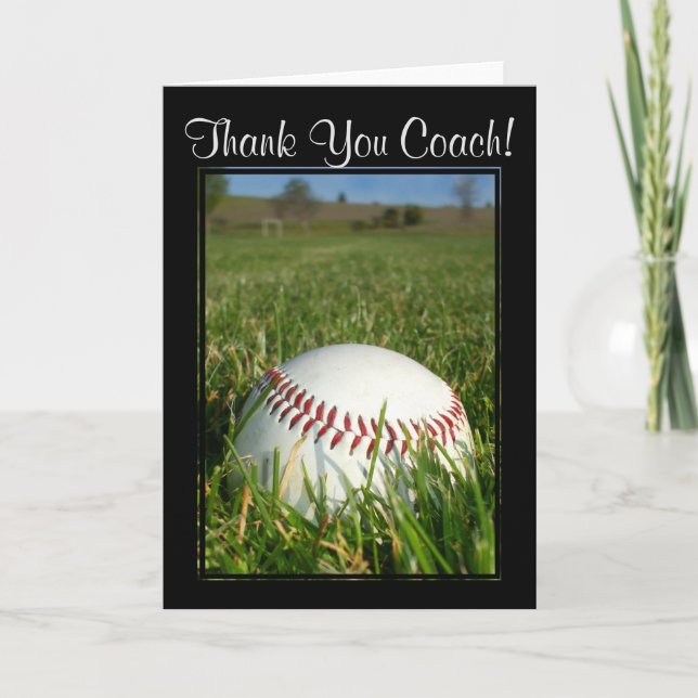 Thank You Coach Baseball greeting card (Front)