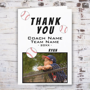 Thank you Coach Baseball Photo Card