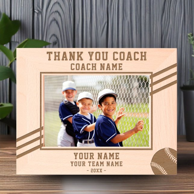 Thank you Coach Baseball Player Name Team Sports Etched Frames (Creator Uploaded)