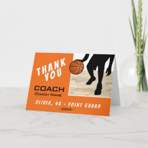 Thank you Coach Basketball Player Silhouette Card